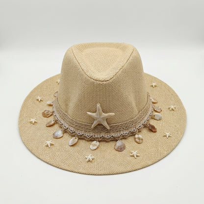 Women's Cowboy Sun Hat (Beige Shells)