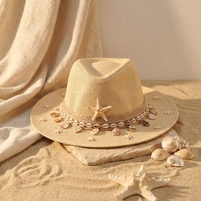 Women's Cowboy Sun Hat (Beige Shells)