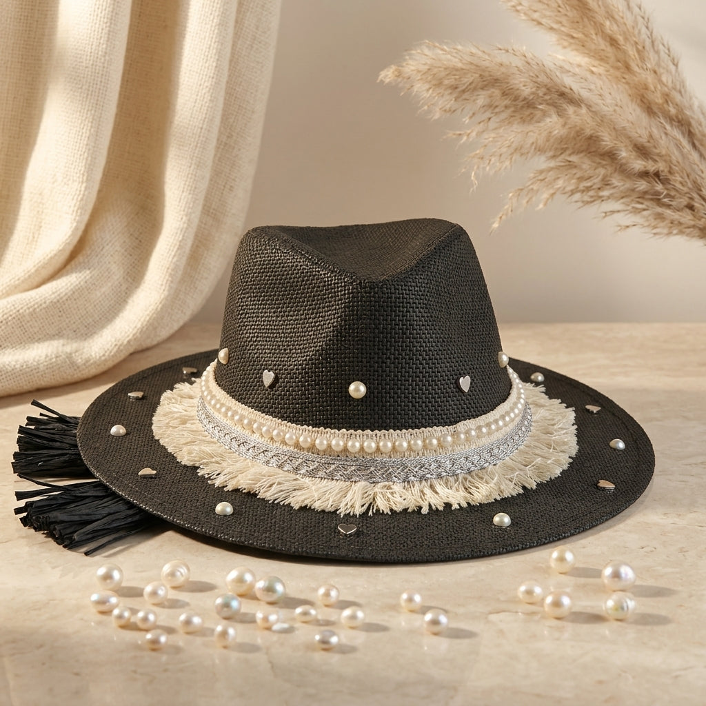 Women's Cowboy Sun Hat (Black Diamond)