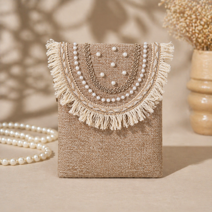 Boho Linen Phone Bag + 1 FREE gold metal strap (1 meter)