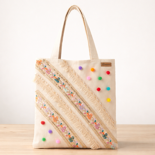 Large Tote Bag with Zipper (Color Mirage)