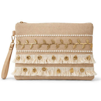 Clutch Bag + Linen Slippers + 1 FREE metal strap (Mini Combo 2)