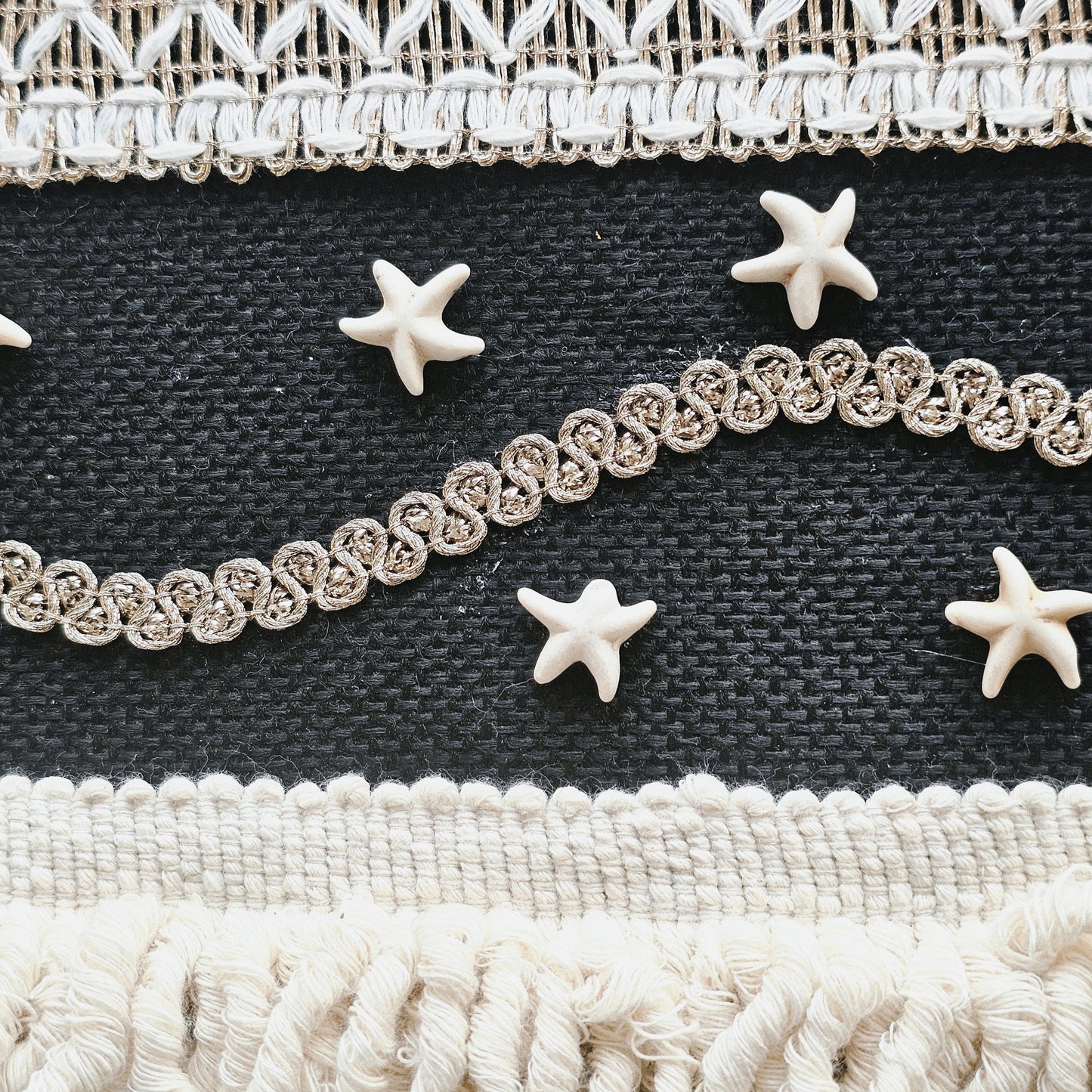 Boho Linen Clutch Bag (Night Fringe)