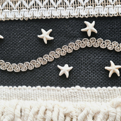 Boho Linen Clutch Bag (Night Fringe)