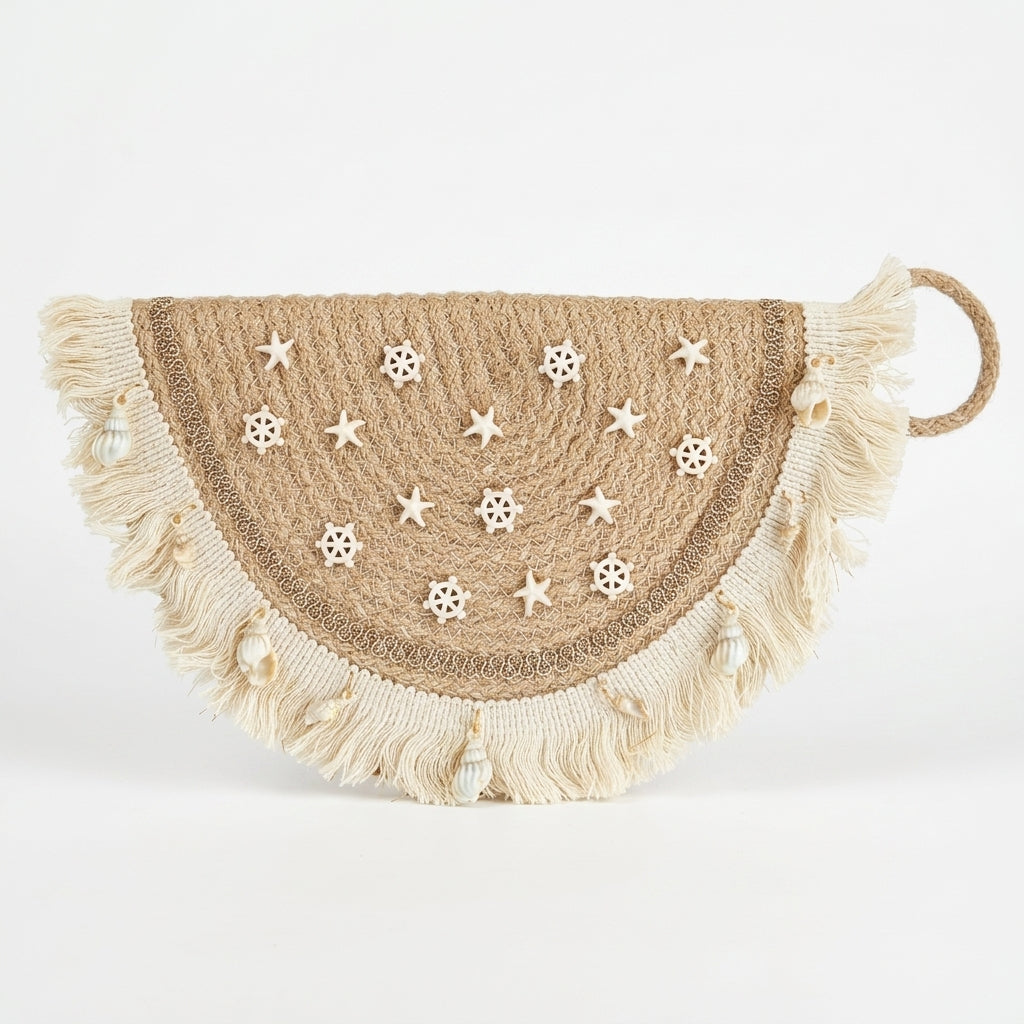 Cordon Half-Circle Clutch Bag (Seashell)