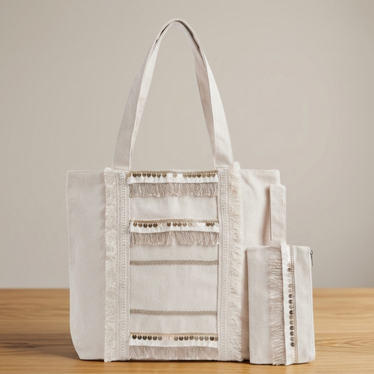 6 Pockets Multi-purpose Tote Bag (Bright Sunday) + 1 FREE Small Clutch (same color)