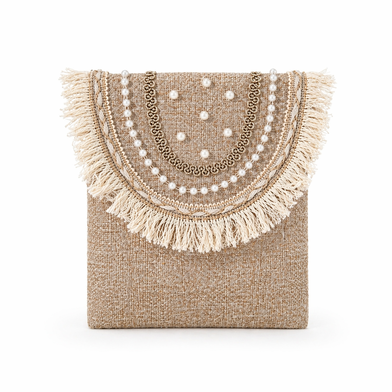 Boho Linen Phone Bag + 1 FREE gold metal strap (1 meter)