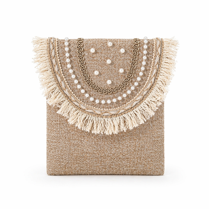 Boho Linen Phone Bag + 1 FREE gold metal strap (1 meter)