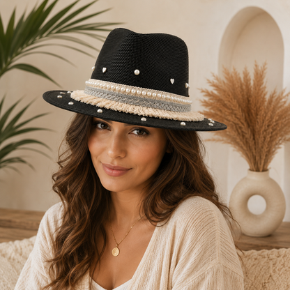 Women's Cowboy Sun Hat (Black Diamond)