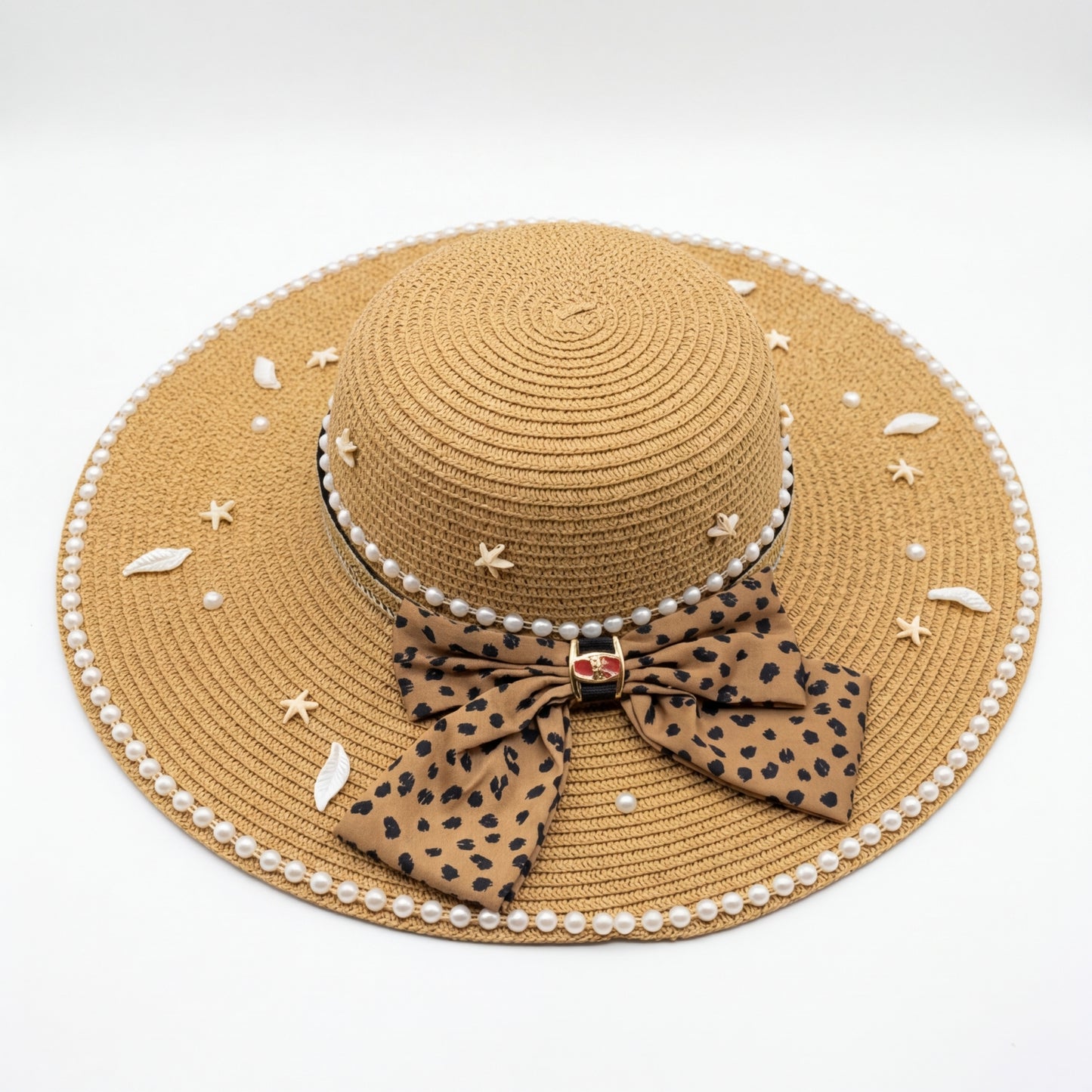 Women's Large Sun Hat (Brown Bow)