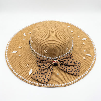 Women's Large Sun Hat (Brown Bow)