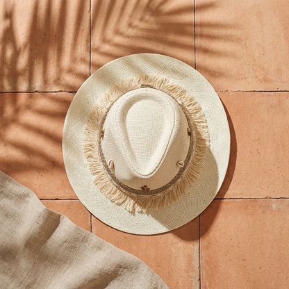 Women's Cowboy Sun Hat (Light Beige Shells)