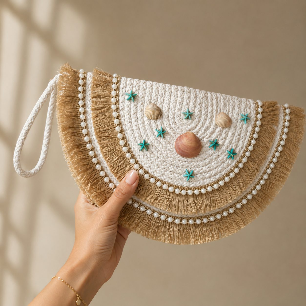 Cordon Half-Circle Clutch Bag (Sea Vibe)