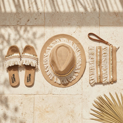 Sun Hat + Clutch Bag + Slippers + 1 FREE metal strap (COMBO 2)