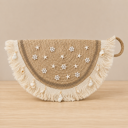 Cordon Half-Circle Clutch Bag (Seashell)