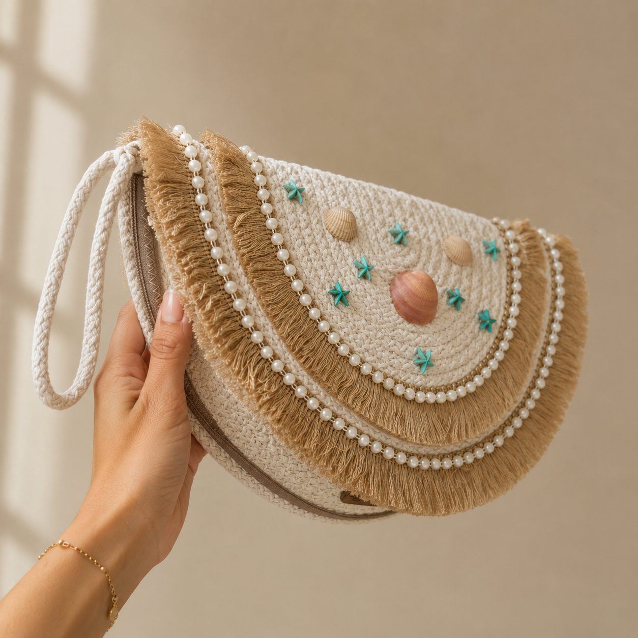 Cordon Half-Circle Clutch Bag (Sea Vibe)