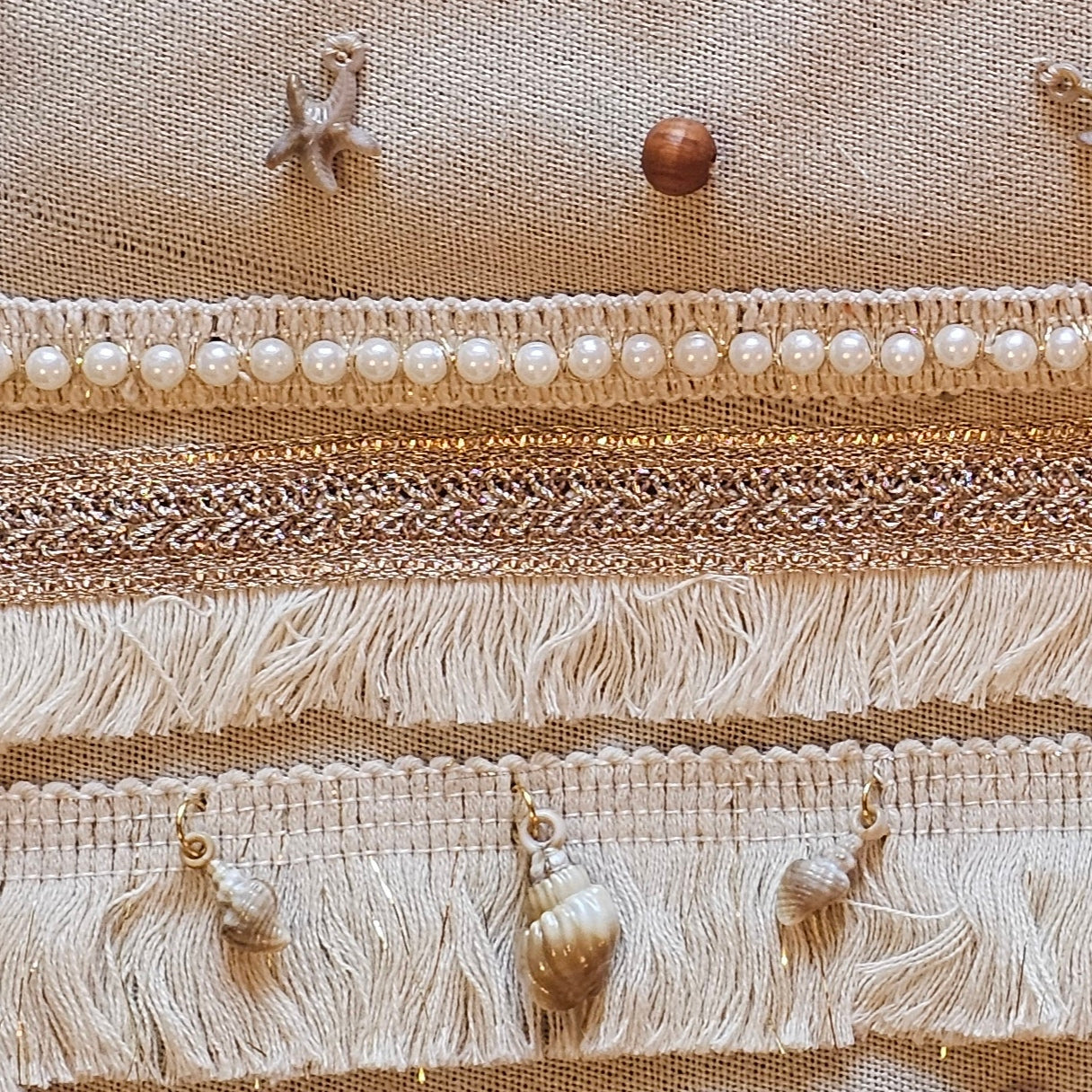 Boho Linen Clutch Bag (Sea Breeze)