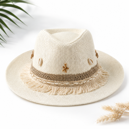 Women's Cowboy Sun Hat (Light Beige Shells)