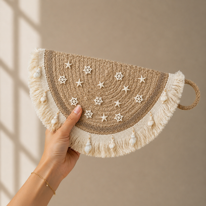 Cordon Half-Circle Clutch Bag (Seashell)