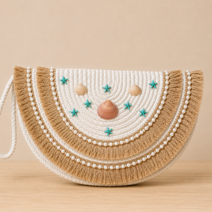 Cordon Half-Circle Clutch Bag (Sea Vibe)
