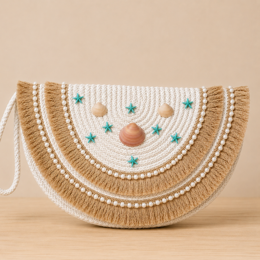 Cordon Half-Circle Clutch Bag (Sea Vibe)