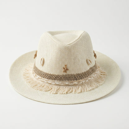 Women's Cowboy Sun Hat (Light Beige Shells)