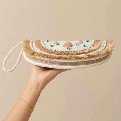 Cordon Half-Circle Clutch Bag (Sea Vibe)
