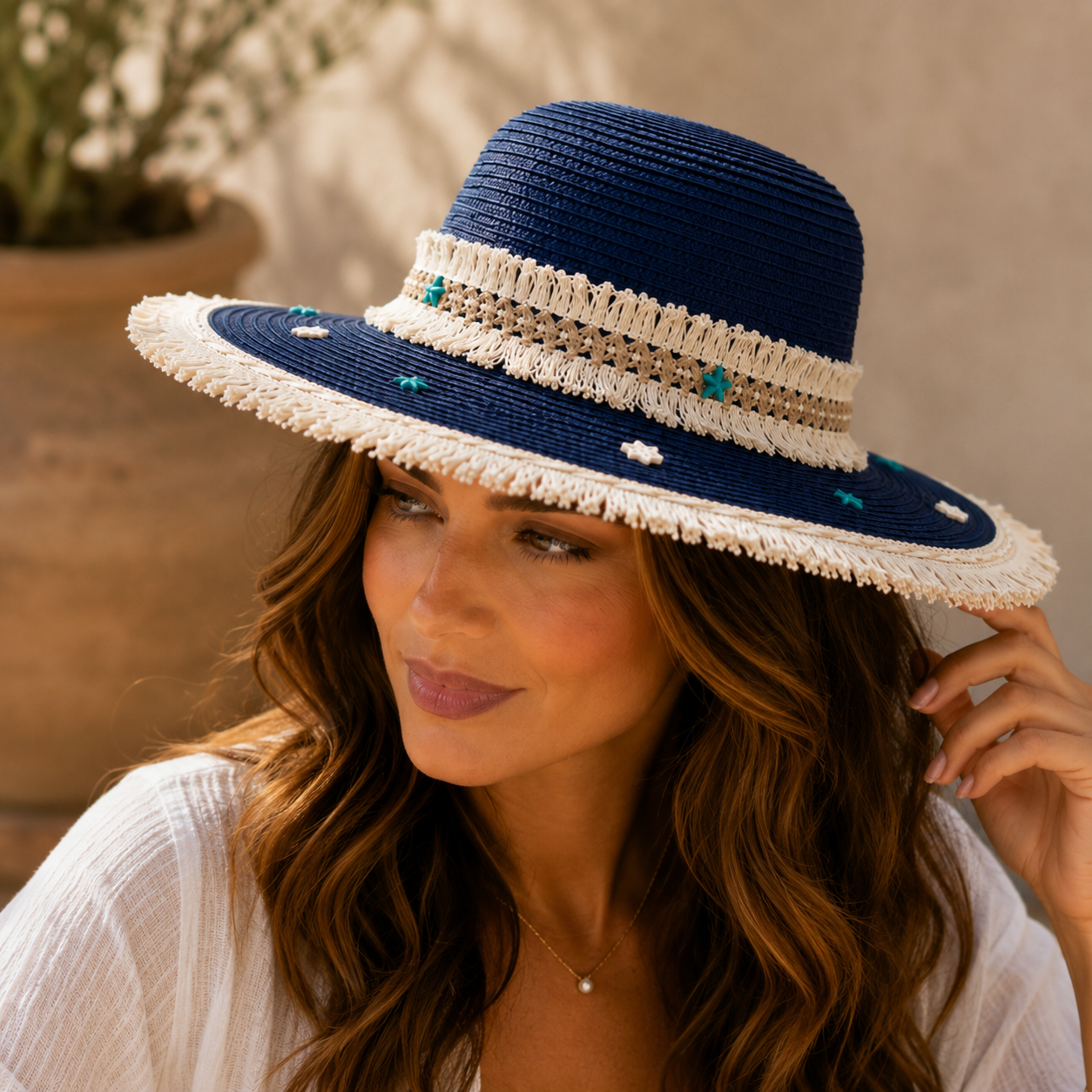 Women's Large Sun Hat (Blue)