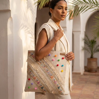 Large Tote Bag with Zipper (Color Mirage)