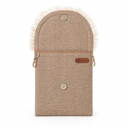 Boho Linen Phone Bag + 1  FREE 1-meter gold metal strap