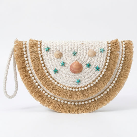 Cordon Half-Circle Clutch Bag (Sea Vibe)