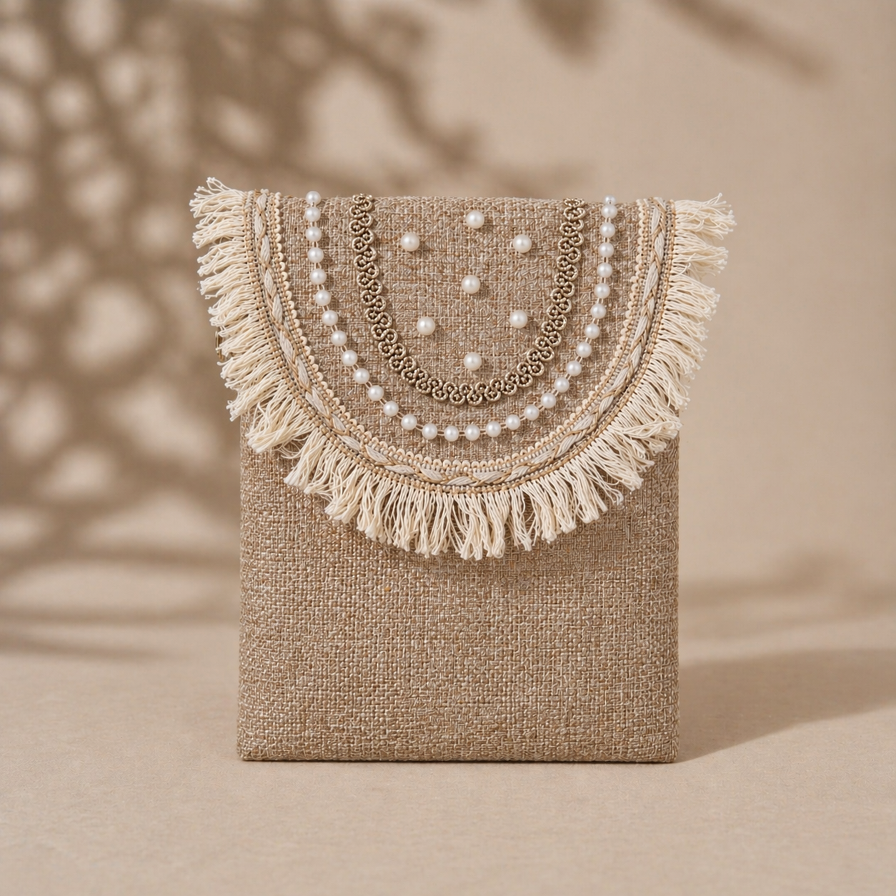 Boho Linen Phone Bag + 1 FREE gold metal strap (1 meter)