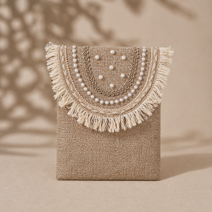 Boho Linen Phone Bag + 1 FREE gold metal strap (1 meter)
